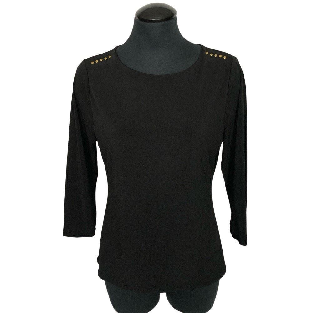 Carmen Black Beaded Blouse - Women’s M